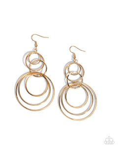 Paparazzi Jewelry Disorienting Demure - Gold Earrings