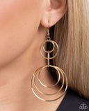 Paparazzi Jewelry Disorienting Demure - Gold Earrings