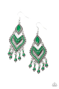 Paparazzi Jewelry Dearly Debonair - Green Earrings - Pure Elegance by Kym