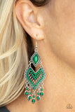 Paparazzi Jewelry Dearly Debonair - Green Earrings - Pure Elegance by Kym