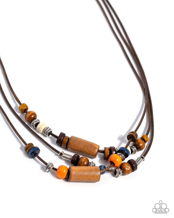 Paparazzi Jewelry Wish You WOOD - Orange Urban Necklace