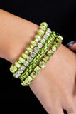 Paparazzi Jewelry Punk Pattern - Green Bracelet - Pure Elegance by Kym