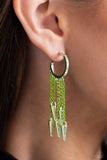 Paparazzi Jewelry Piquant Punk - Green Earrings - Pure Elegance by Kym