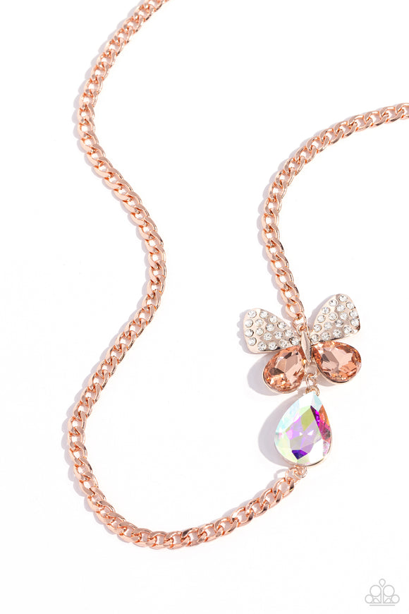 Paparazzi Jewlery Fluttering Finesse - Rose Gold Necklace