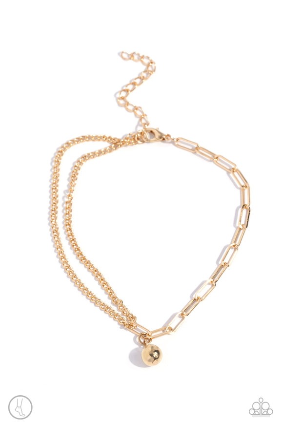 Paparazzi Jewelry Solo Sojourn - Gold Anklet