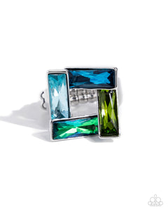 Paparazzi Jewelry Sinuous Square - Blue Ring