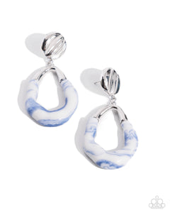 Paparazzi Jewelry High-Sheen Swirls - Blue Earrings - Pure Elegance by Kym