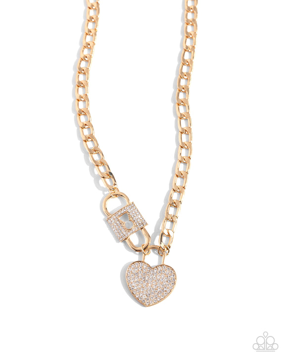 Paparazzi Jewelry Lock Up Your Love - Gold Necklace