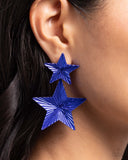 Paparazzi Jewelry Patriotic Promise - Blue Earrings - Pure Elegance by Kym