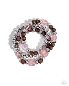 Paparazzi Jewelry DIVERSIFIED Wood - Pink Bracelet