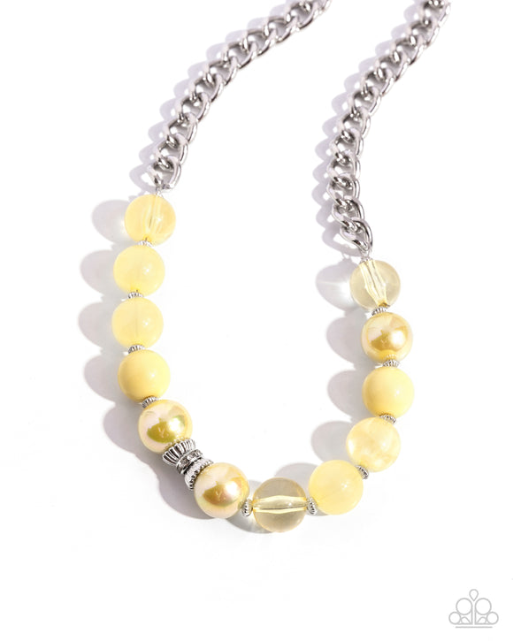 Paparazzi Jewelry Opulent Opacities - Yellow Necklace