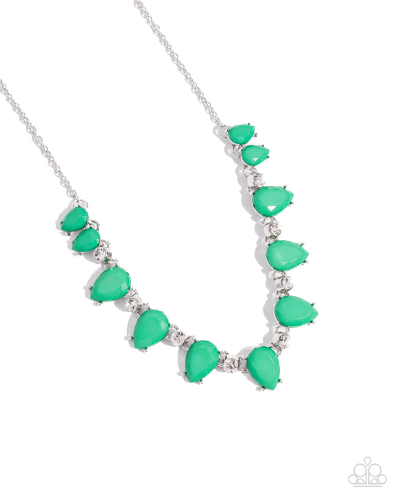 Paparazzi Jewelry Malibu Marvel - Green Necklace - Pure Elegance by Kym