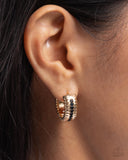 Paparazzi Jewelry Serrated Shimmer - Gold Earrings