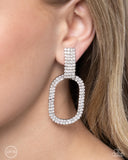 Paparazzi Jewelry Guarded Glitz - White Clip-On Earrings