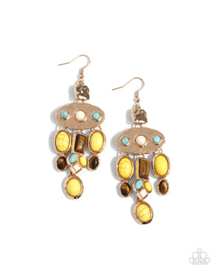 Paparazzi Jewelry Inspired Interval - Yellow Earrings