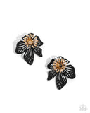 Paparazzi Jewelry Wonderland Wallflower - Black Earrings