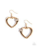 Paparazzi Jewelry Crisscross Courtship - Gold Earring