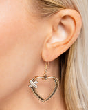 Paparazzi Jewelry Crisscross Courtship - Gold Earring