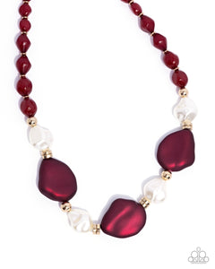 Paparazzi Jewelry Forever Feature - Red Necklace