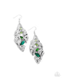 Paparazzi Jewelry Hammered Hemisphere - Green Earrings