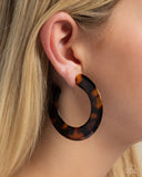 Paparazzi Jewelry Spotted Scoop - Brown Earrings