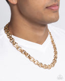 Paparazzi Jewelry Men's Complete Look - Gold Necklace & Bracelet Set