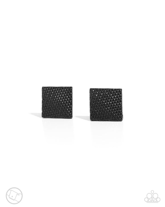 Paparazzi Jewelry Shimmery Strength - Black Cuff Links