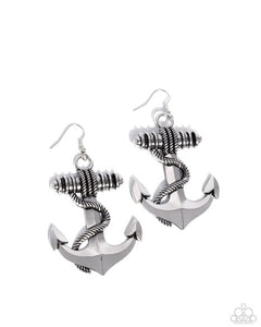 Paparazzi Jewelry Adorable Anchor - Silver Earrings