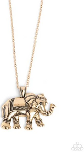 Paparazzi Jewelry Elaborate Elephant - Gold Necklace