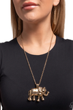 Paparazzi Jewelry Elaborate Elephant - Gold Necklace