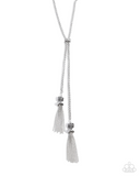 Paparazzi Jewelry Tassel Transit - White Necklace