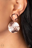 Paparazzi Jewelry Rush Hour - Copper Clip-On Earring