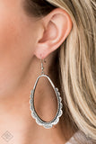 Paparazzi Jewelry RUFFLE Around the Edges - Silver Earrings - Pure Elegance by Kym