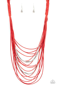 Paparazzi Jewelry Nice CORD-ination - Red Necklace - Pure Elegance by Kym