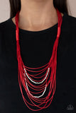 Paparazzi Jewelry Nice CORD-ination - Red Necklace - Pure Elegance by Kym