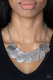 Paparazzi Jewelry Industrial Wave - Silver Necklace - Pure Elegance by Kym