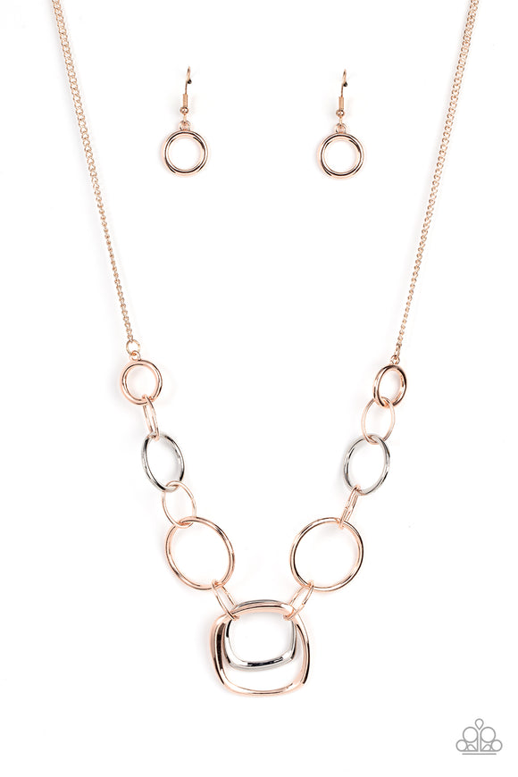 Paparazzi Jewelry Linked Up Luminosity - Multi Necklace - Pure Elegance by Kym