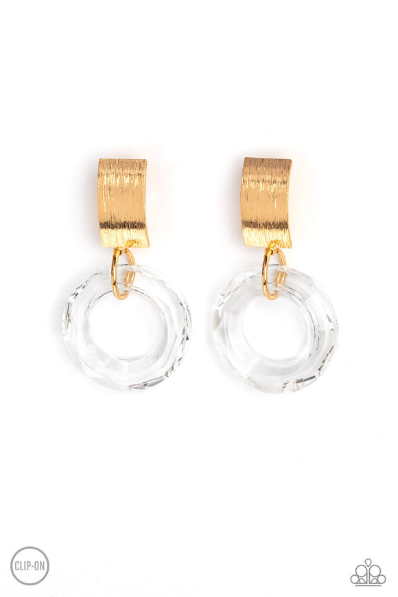 Paparazzi Jewelry Clear Out! - Gold Clip-On Earrings - Pure Elegance by Kym