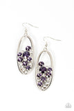 Paparazzi Jewelry Prismatic Poker Face - Purple Earring - Pure Elegance by Kym