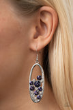 Paparazzi Jewelry Prismatic Poker Face - Purple Earring - Pure Elegance by Kym