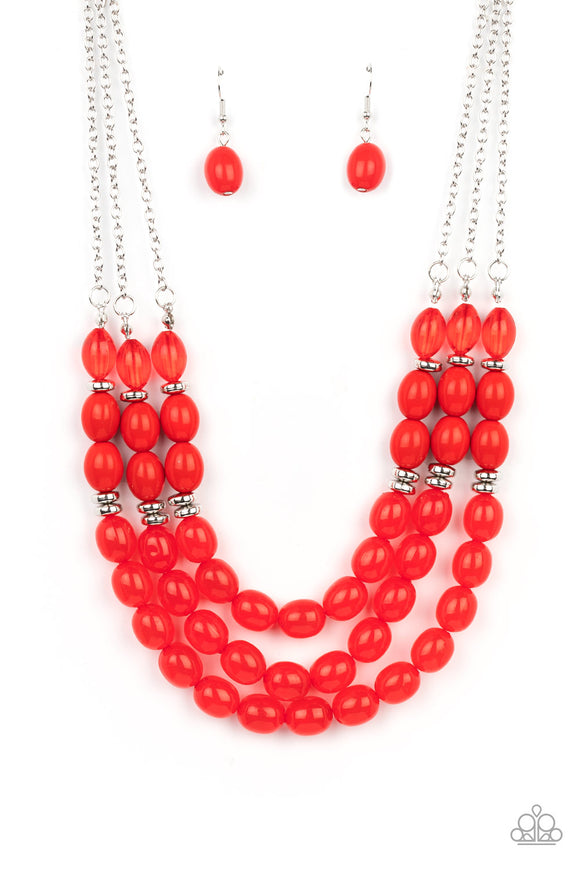 Paparazzi Jewelry Coastal Cruise - Red Necklace - Pure Elegance by Kym