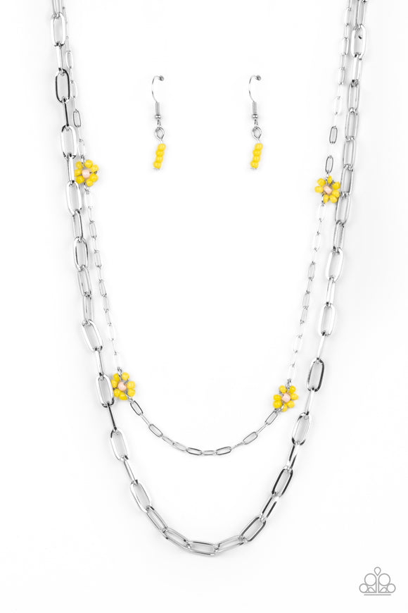 Paparazzi Jewelry Bold Buds - Yellow Necklace - Pure Elegance by Kym