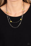 Paparazzi Jewelry Bold Buds - Yellow Necklace - Pure Elegance by Kym