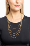 Paparazzi Jewelry Metallic Monarch - Gold Necklace - Pure Elegance by Kym