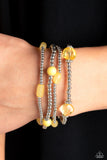 Paparazzi Jewelry Geometric Guru - Yellow Bracelet - Pure Elegance by Kym