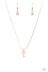 Paparazzi Jewelry LOVE-Locked - Rose Gold Necklace - Pure Elegance by Kym