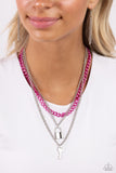 Paparazzi Jewelry Locked Labor - Pink Necklace - Pure Elegance by Kym