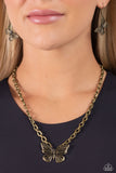 Paparazzi Jewelry Midair Monochromatic - Brass Necklace - Pure Elegance by Kym