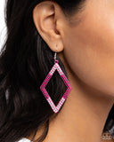 Paparazzi Jewelry Eloquently Edgy - Pink Earrings - Pure Elegance by Kym