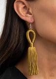 Paparazzi Accessories Tassels and Tiaras Green Earrings - Pure Elegance by Kym